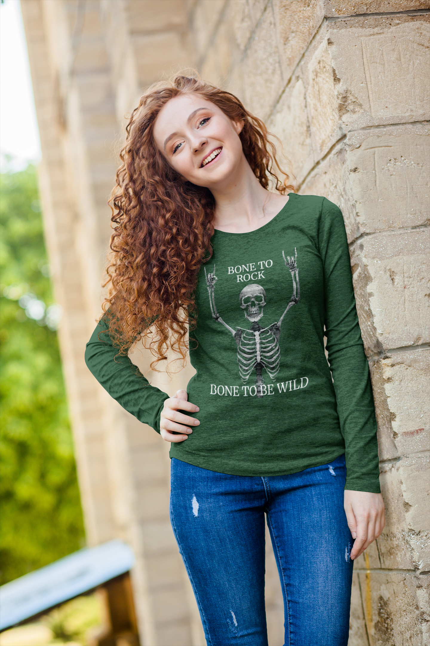 Bone to Rock Skeleton Long Sleeve Tee, Perfect for Halloween Parties, Rock Music Fans, Unisex Casual Wear, Gift for Music Lovers, [...]