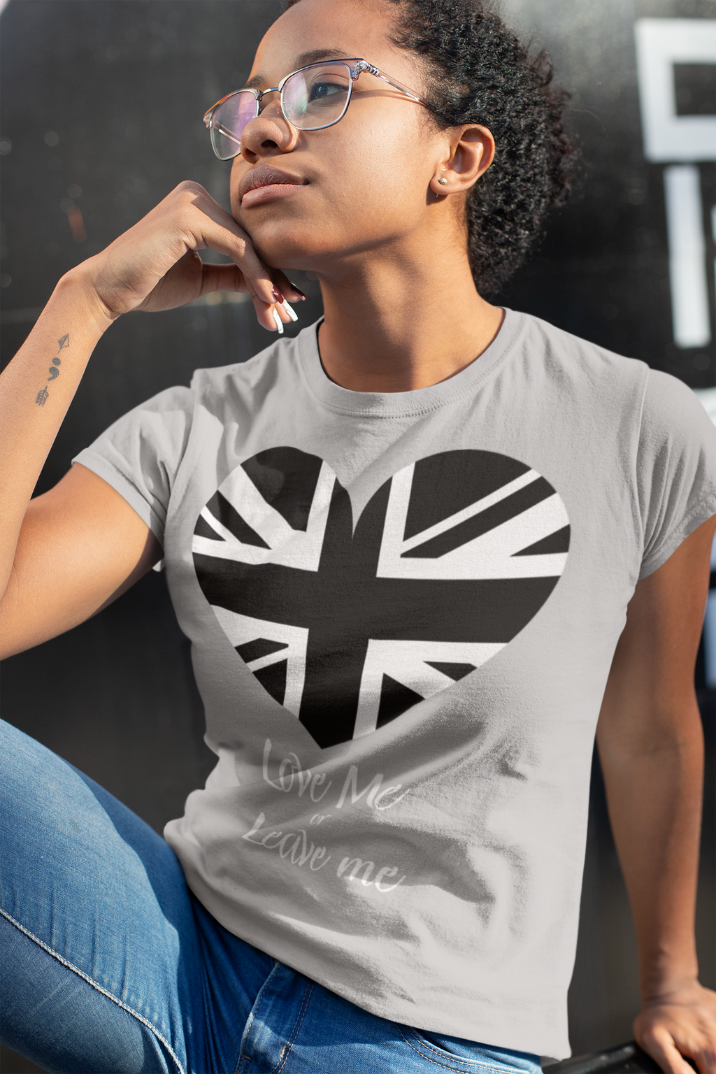 Love Me or Leave Me Heart Tee - Perfect for Casual Wear.