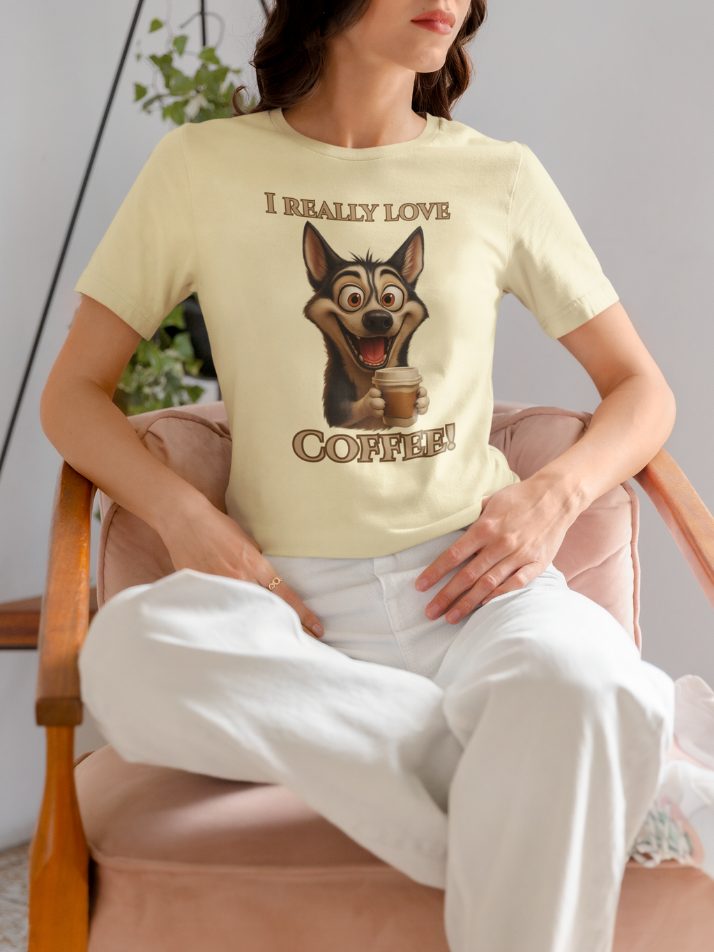 Coffee-Loving Dog Unisex Tee