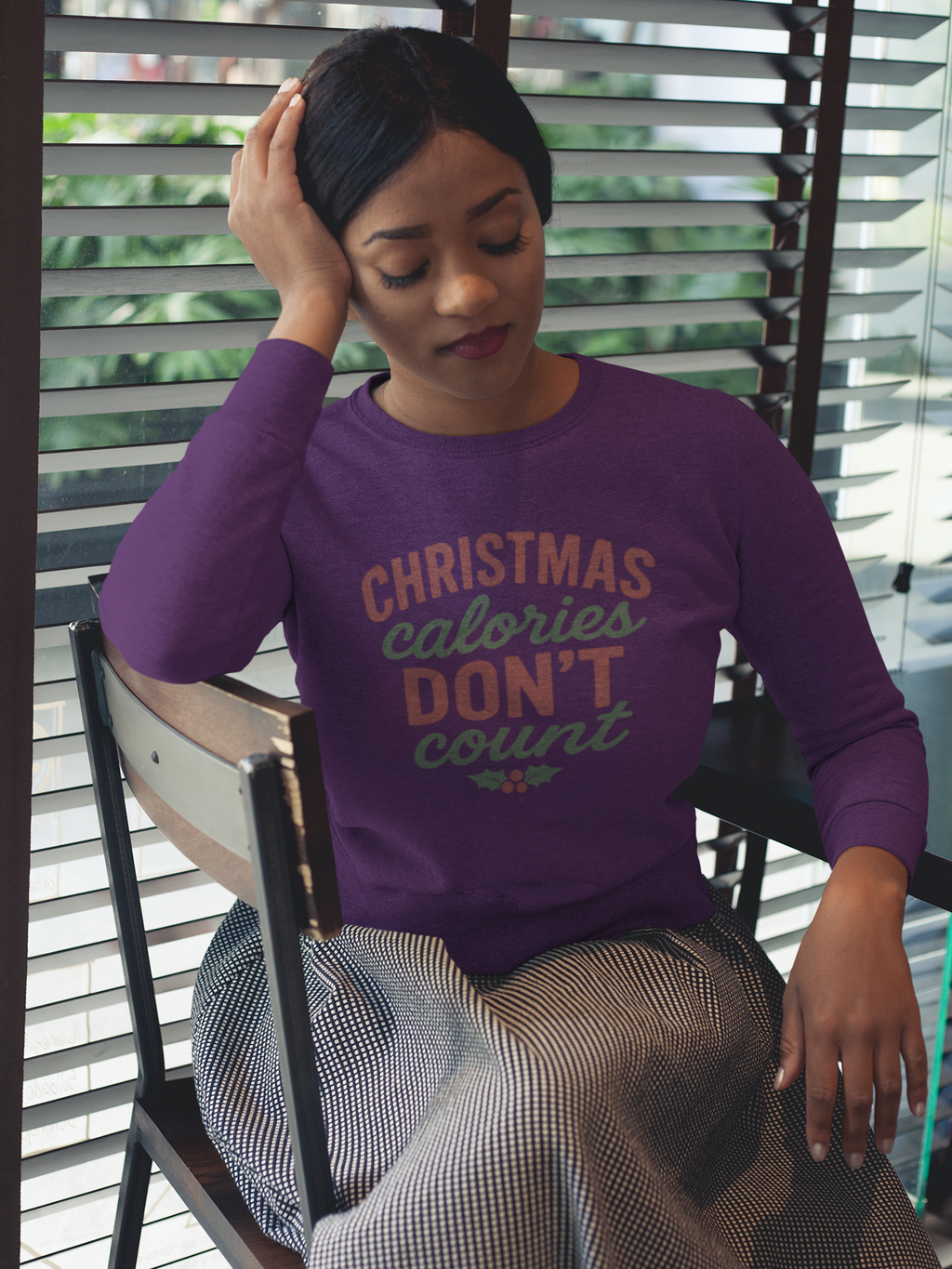 Sweatshirt — "Christmas Calories Don't Count" Holiday Crewneck