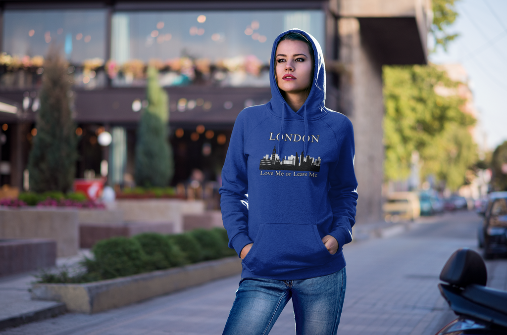 London Skyline Hoodie: Love Me or Leave Me, Sweatshirt for Travelers, Gifts for City Lovers, Cozy Unisex Pullover, Casual Fashionwear