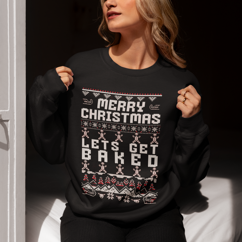 Christmas Gingerbread Crewneck Sweatshirt — "Merry Christmas" Holiday Sweater