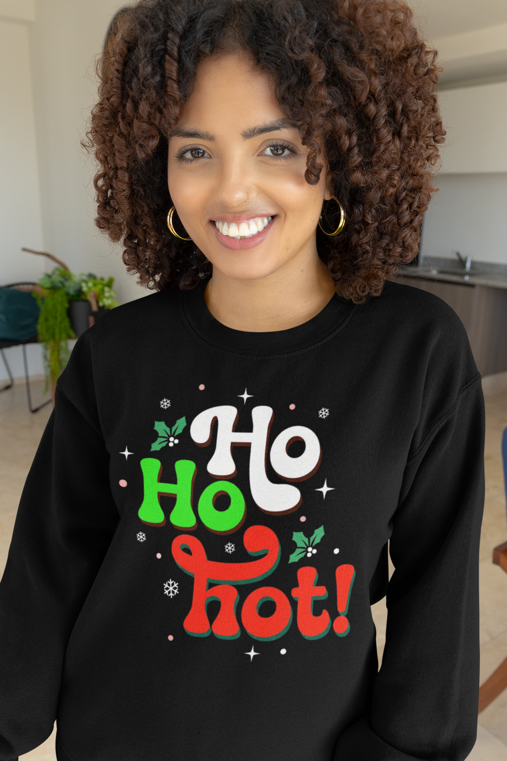 Holiday 'Ho Ho Hot!' Crewneck Sweatshirt — Funny Christmas Sweatshirt