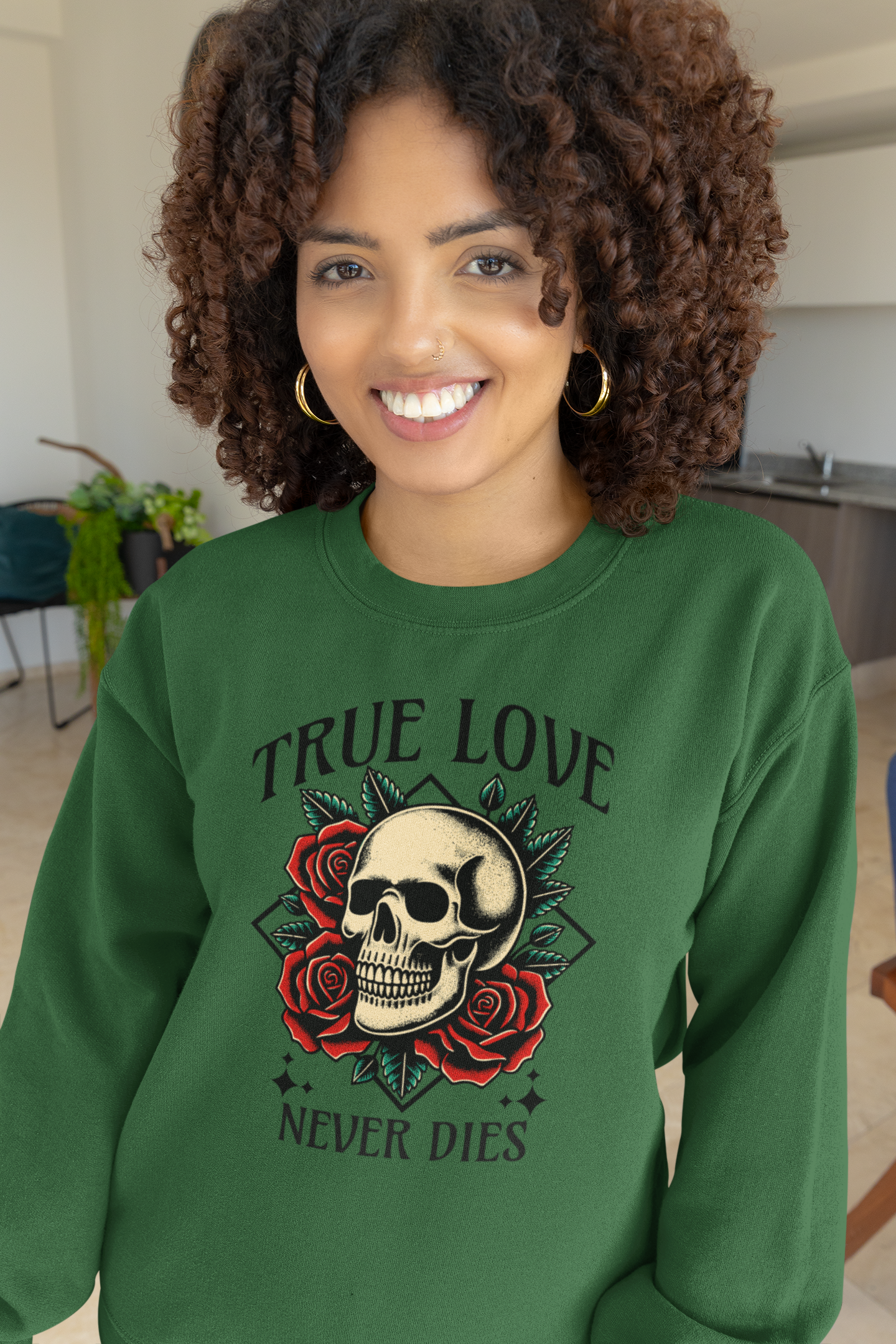 True Love Never Dies Skull & Roses Sweatshirt