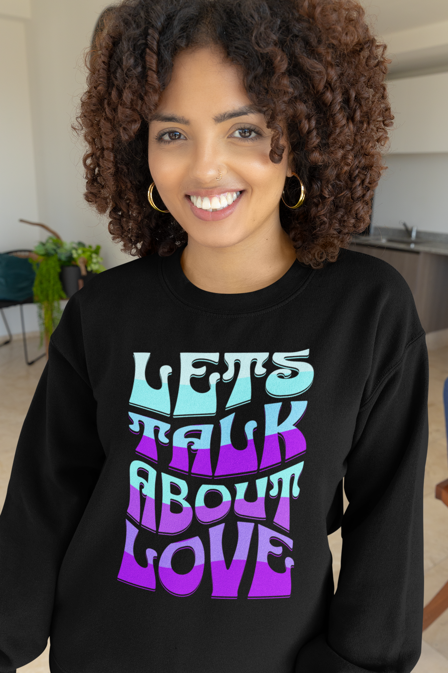 Let's Talk About Love Sweatshirt for Cozy Conversations