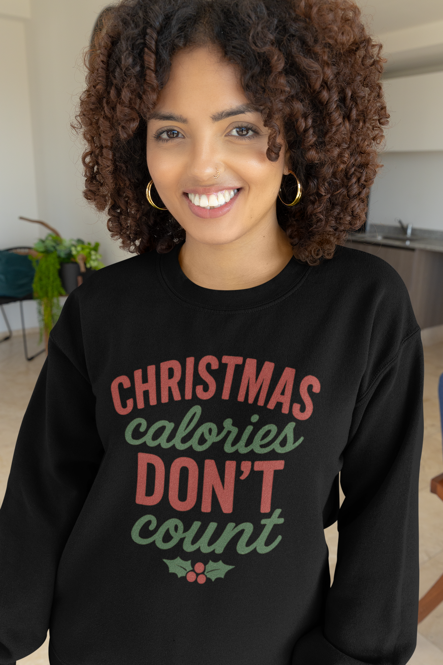 Sweatshirt — "Christmas Calories Don't Count" Holiday Crewneck