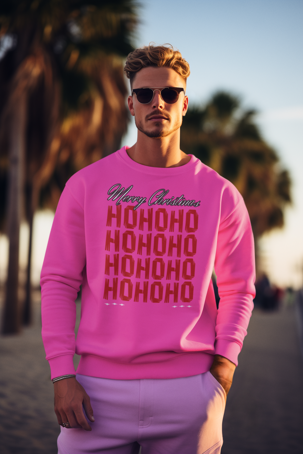 Christmas 'HO HO HO' Crewneck Sweatshirt – Merry Christmas Plaid Holiday Sweater