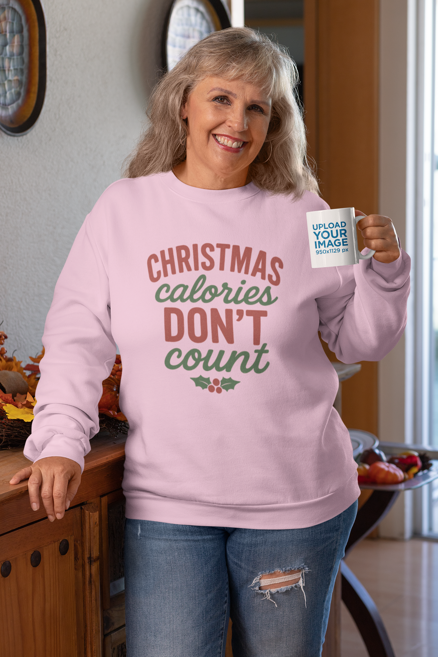 Sweatshirt — "Christmas Calories Don't Count" Holiday Crewneck