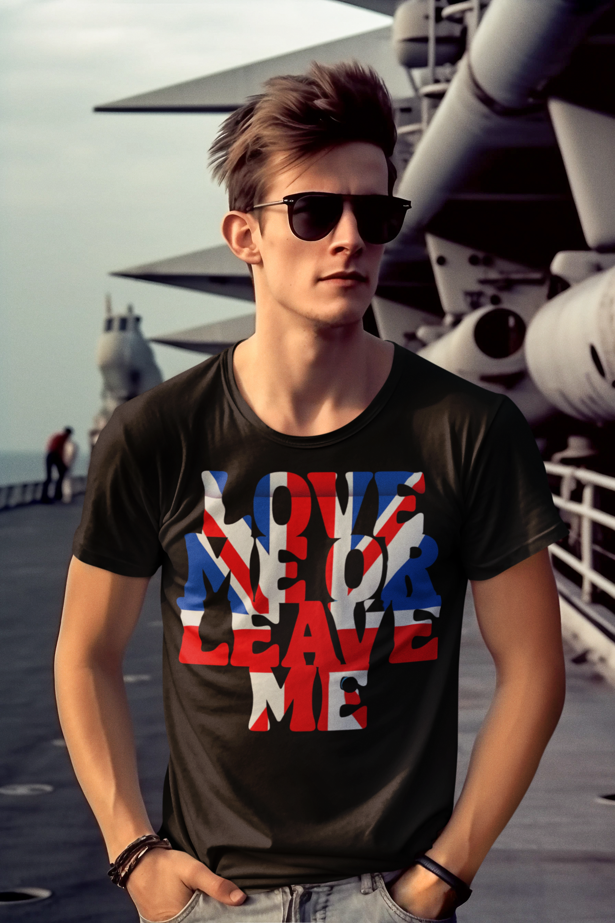 Union Jack Love Me or Leave Me Unisex Tee | Casual Graphic T-Shirt, Gift for Friends, Summer Wear, Festival Outfit, Statement Tee