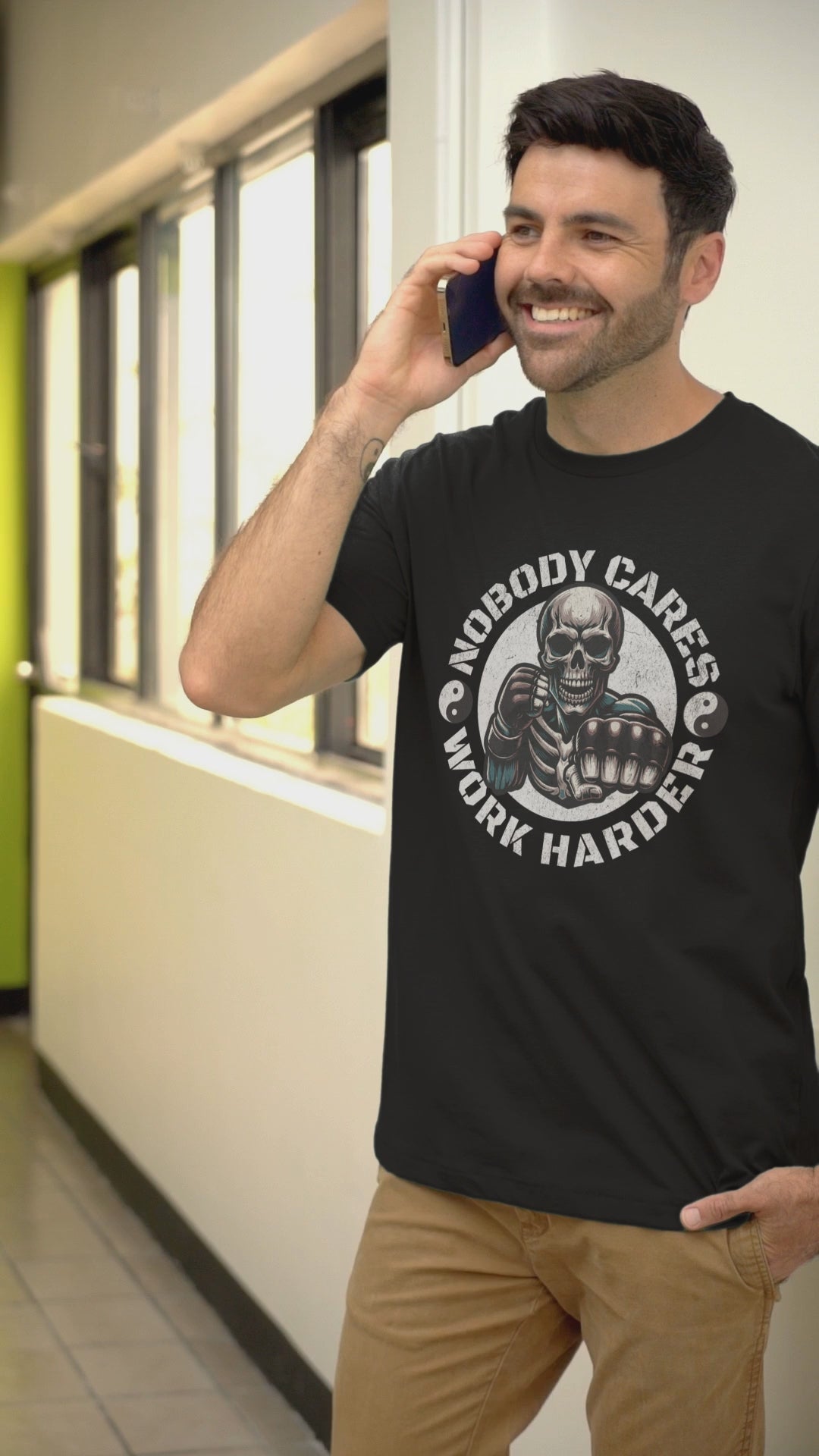 Nobody Cares Work Harder Skull T-Shirt