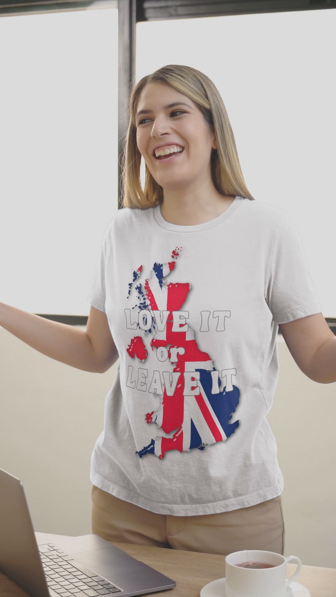 Patriotic Love It or Leave It Tee, British Pride Shirt, Unisex Graphic Top, Casual Wear, Gift for UK Lovers