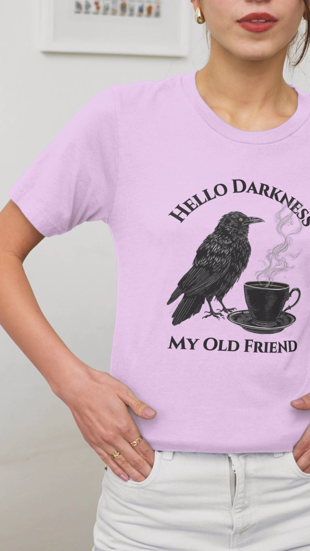 Hello Darkness My Old Friend Raven Coffee Tee