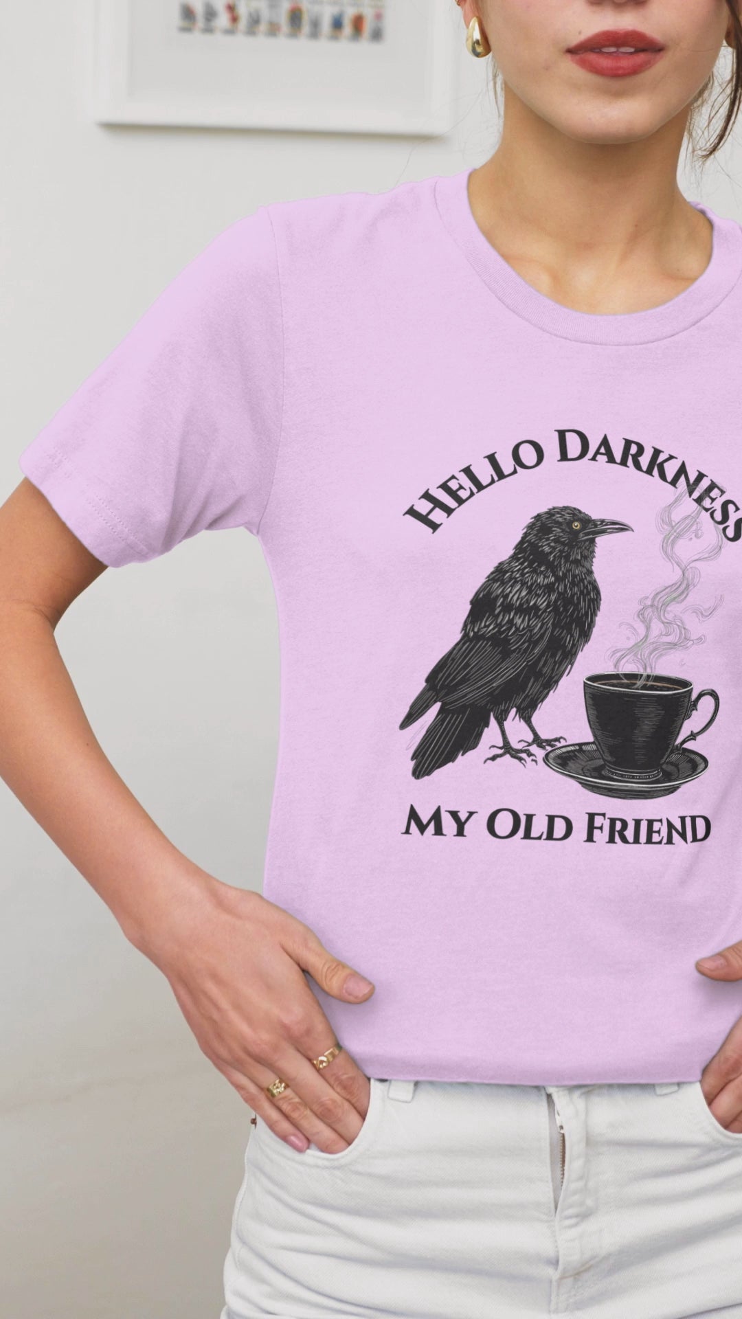 Hello Darkness My Old Friend Raven Coffee Tee