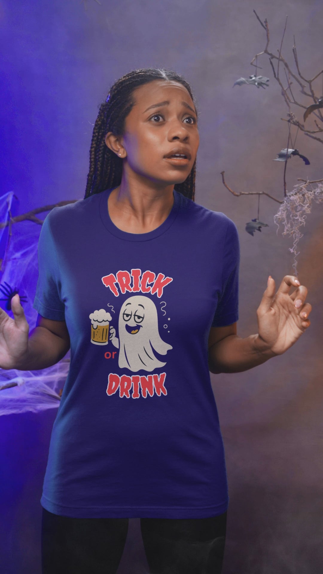 Halloween Ghost Tee - Trick or Drink Unisex Heavy Cotton T-Shirt, Funny Halloween Shirt, Halloween Party Wear, Ghost Lover Tee