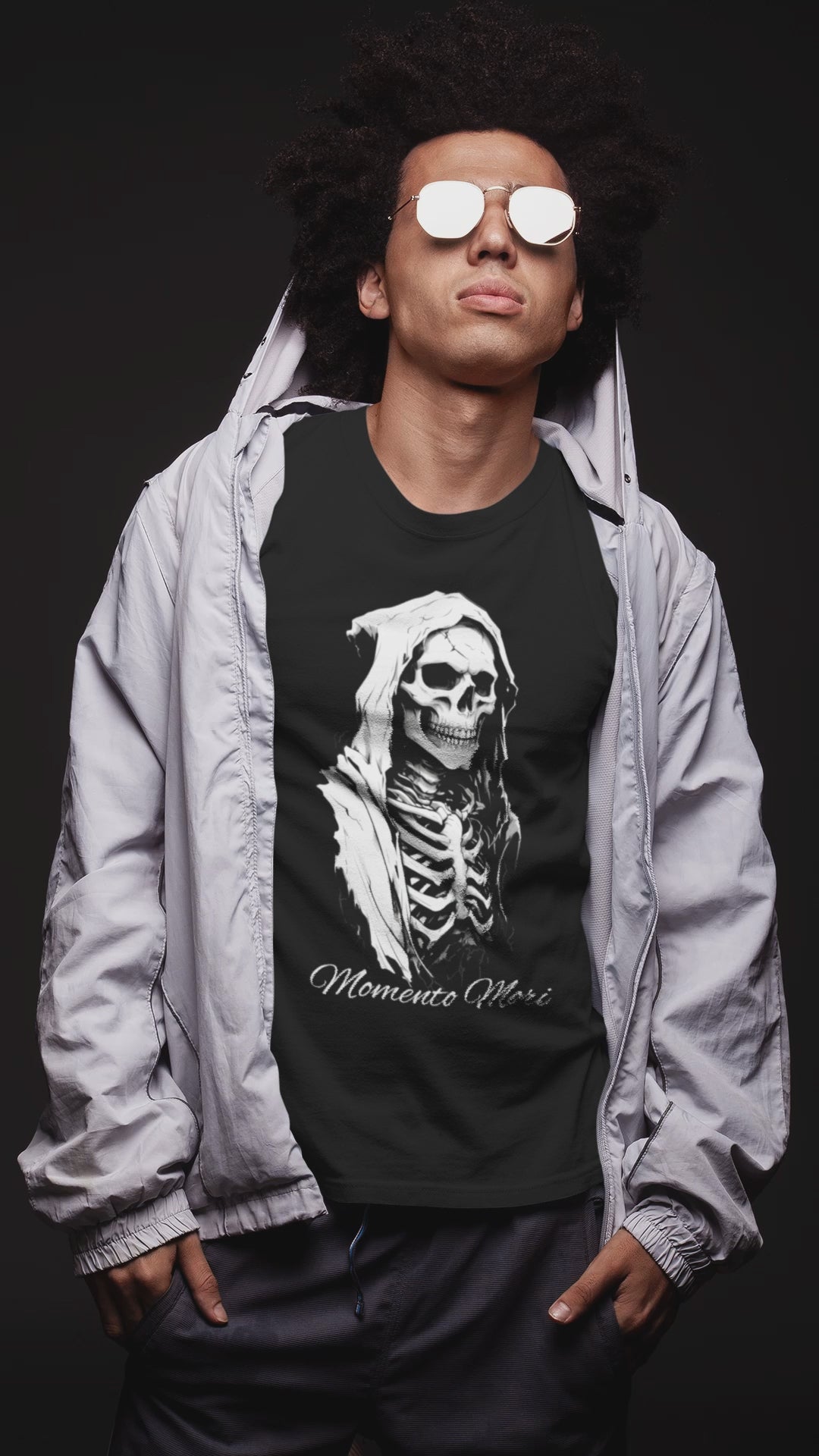 Skull Design Unisex Heavy Cotton Tee | Memoria Mortis | Halloween Shirt, Graphic Tee, Gothic Apparel, Casual Wear, Unique Gift