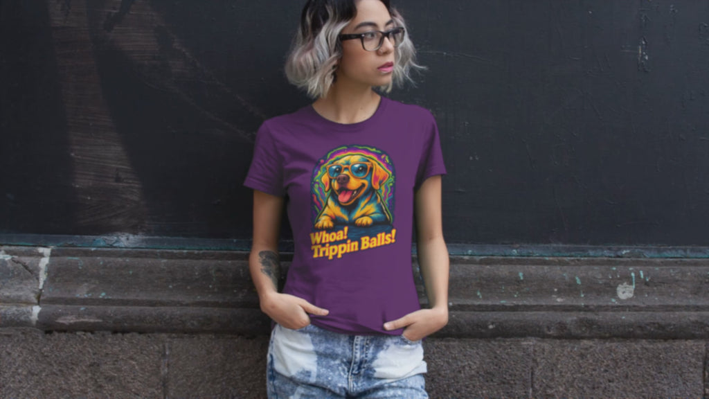 Funny Dog Graphic Tee - "Whoa! Trippin Balls!" Unisex Jersey Shirt