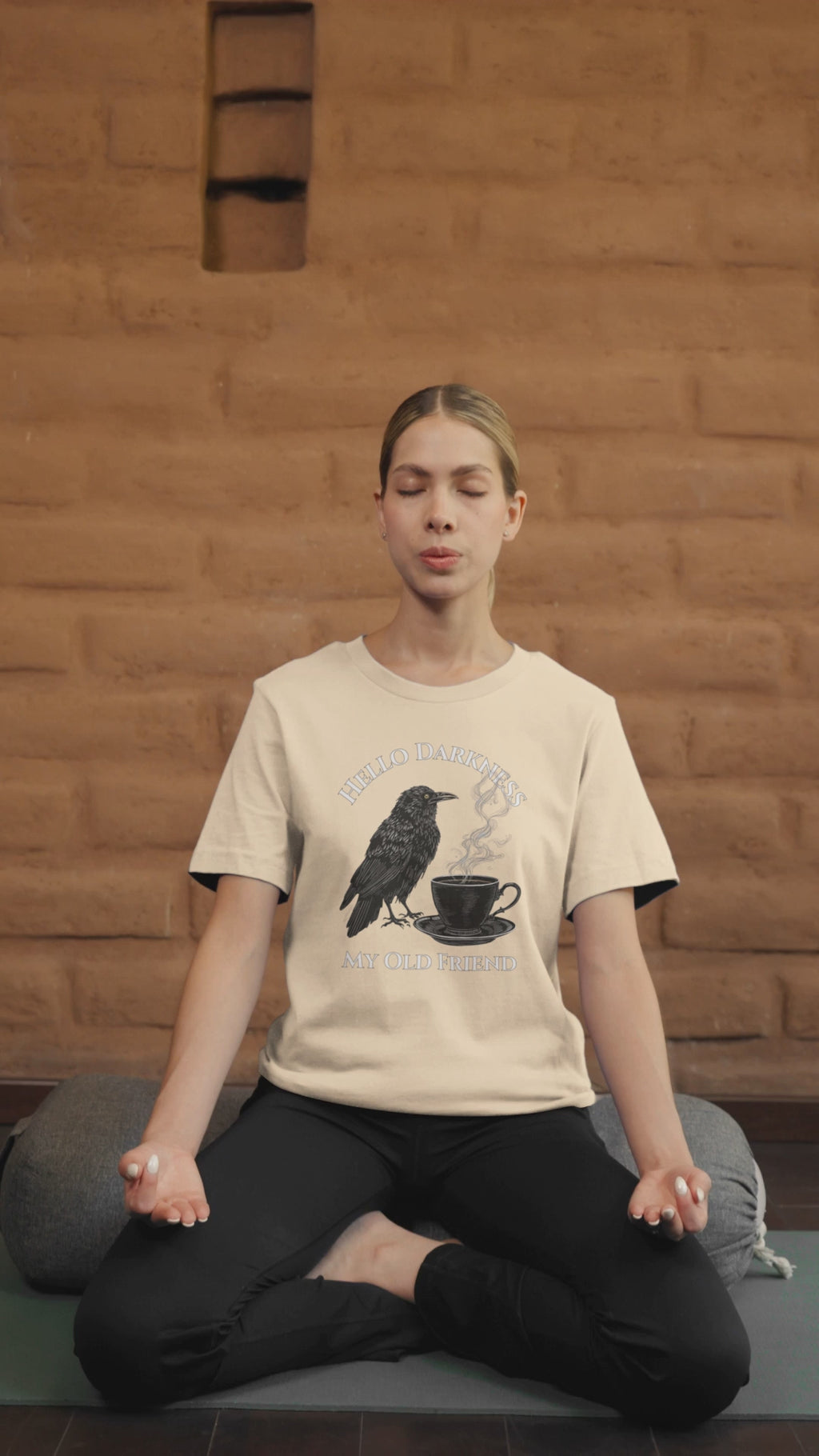 Hello Darkness My Old Friend Raven Coffee T‑Shirt