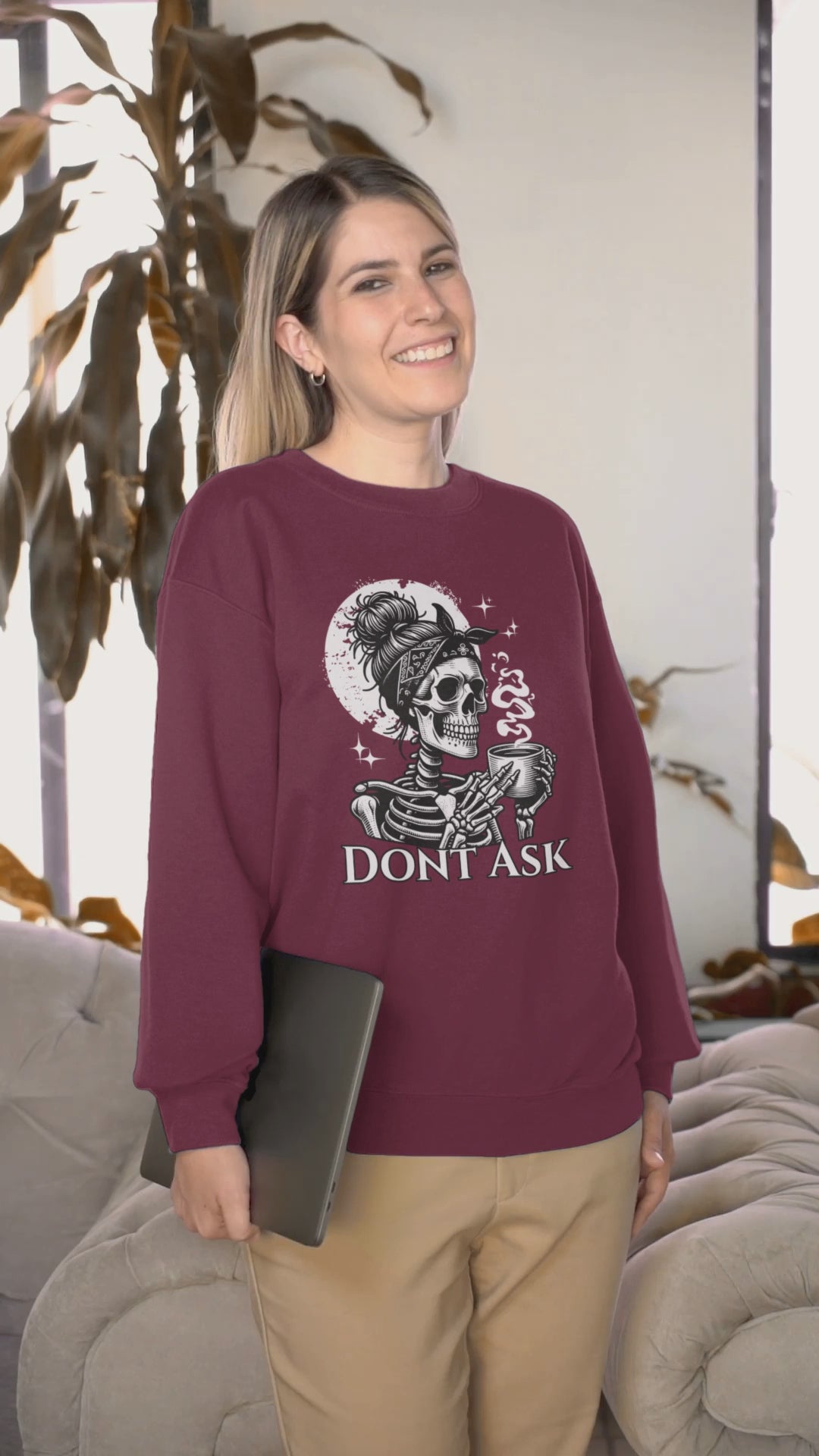 Skull Tea 'Don't Ask' Crewneck Sweatshirt