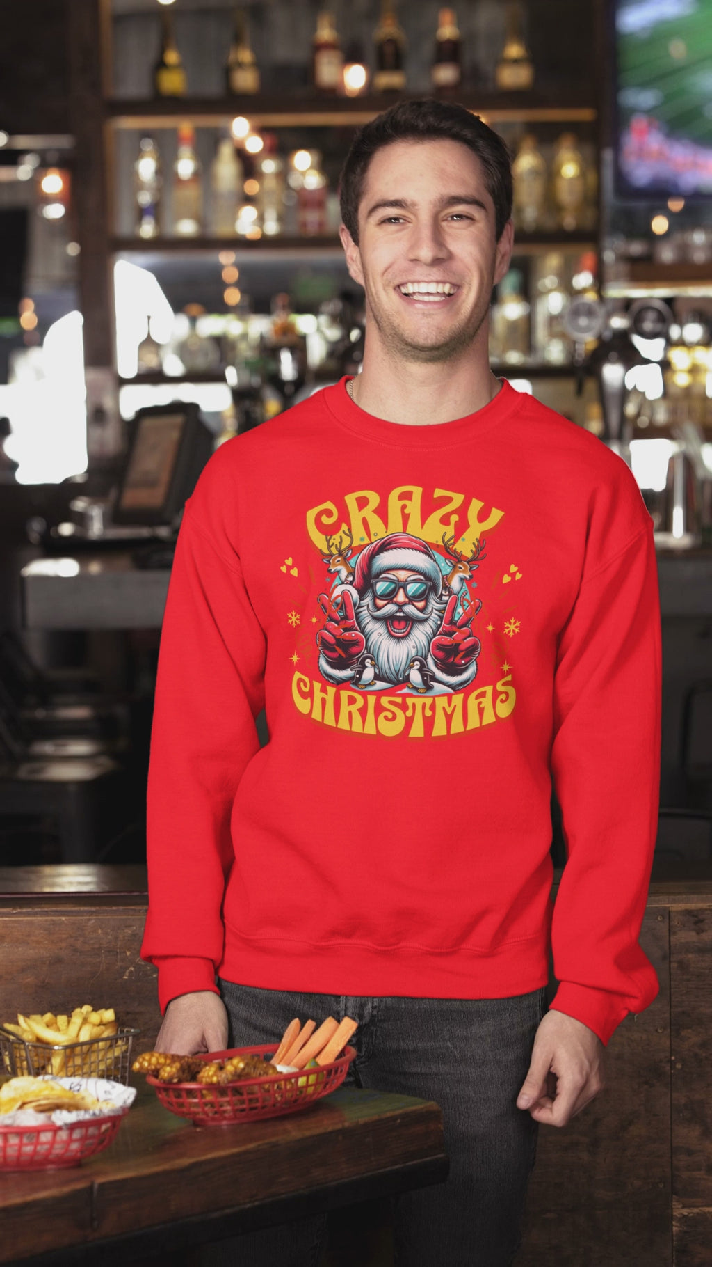 Crazy Christmas Unisex Crewneck Sweatshirt