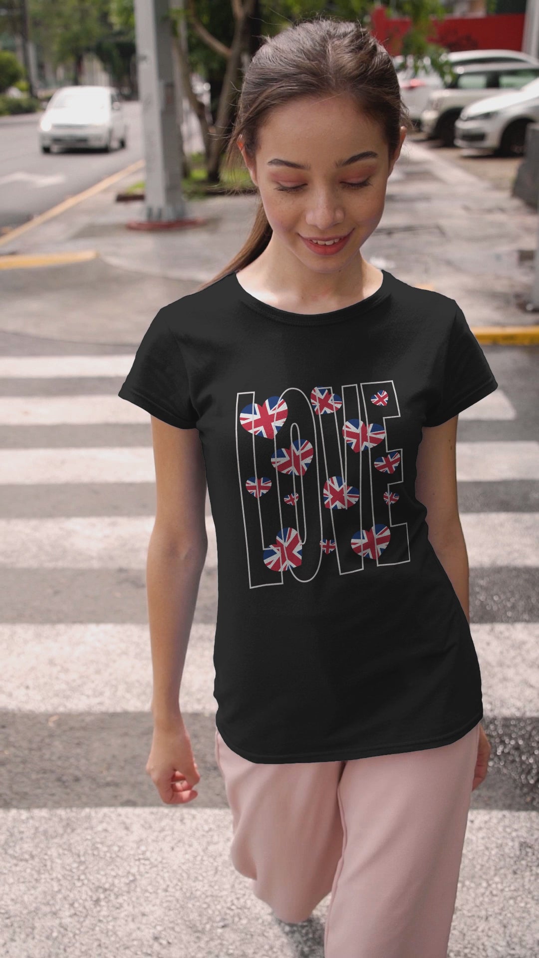 Patriotic Love in Union - Union Jack Hearts Unisex Jersey Tee, Love Shirt, Graphic Tee, Casual Wear, British Flag