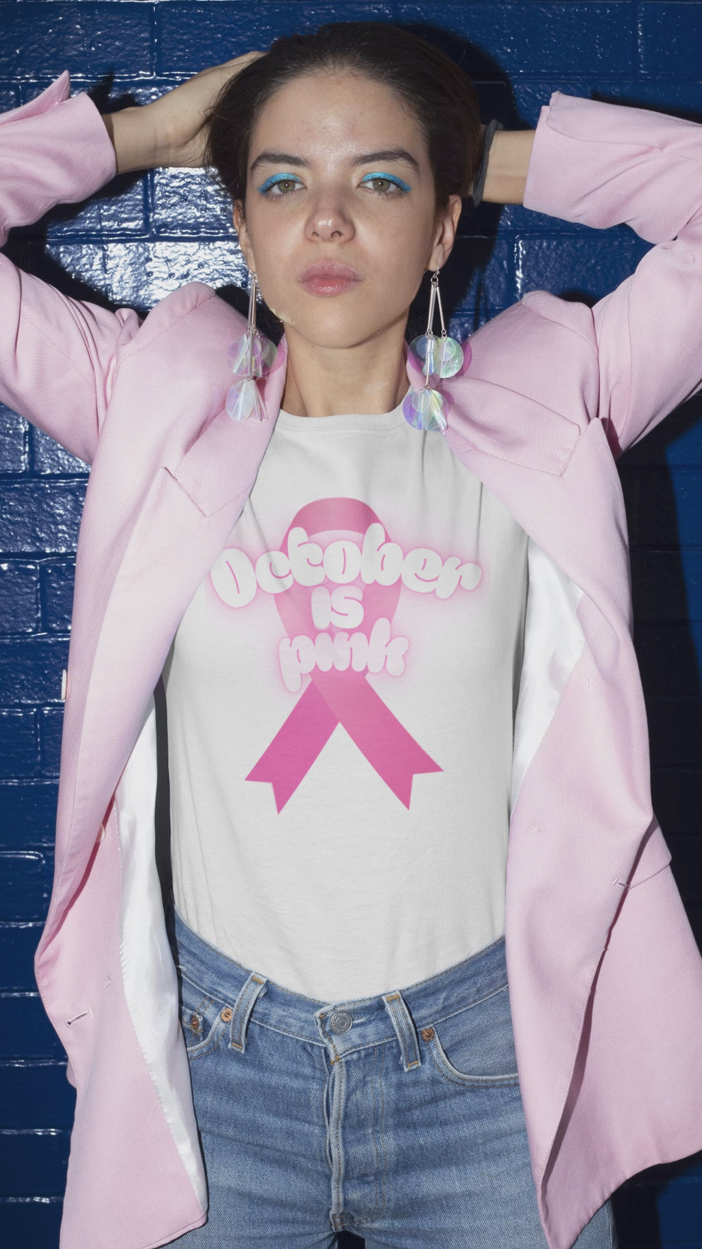 October is Pink Unisex Heavy Cotton Tee, Breast Cancer Awareness Shirt, Support T-Shirt, Gift for October Events, Casual Wear
