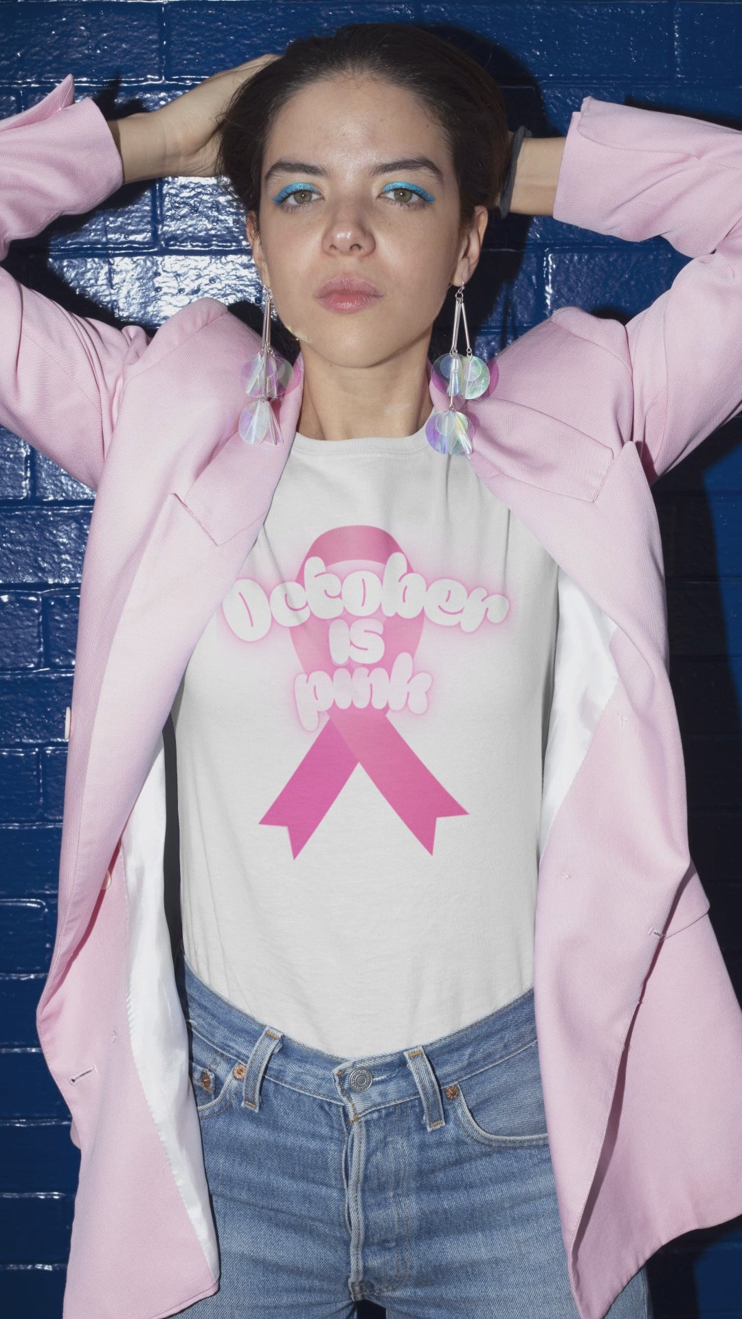 October is Pink Unisex Heavy Cotton Tee, Breast Cancer Awareness Shirt, Support T-Shirt, Gift for October Events, Casual Wear