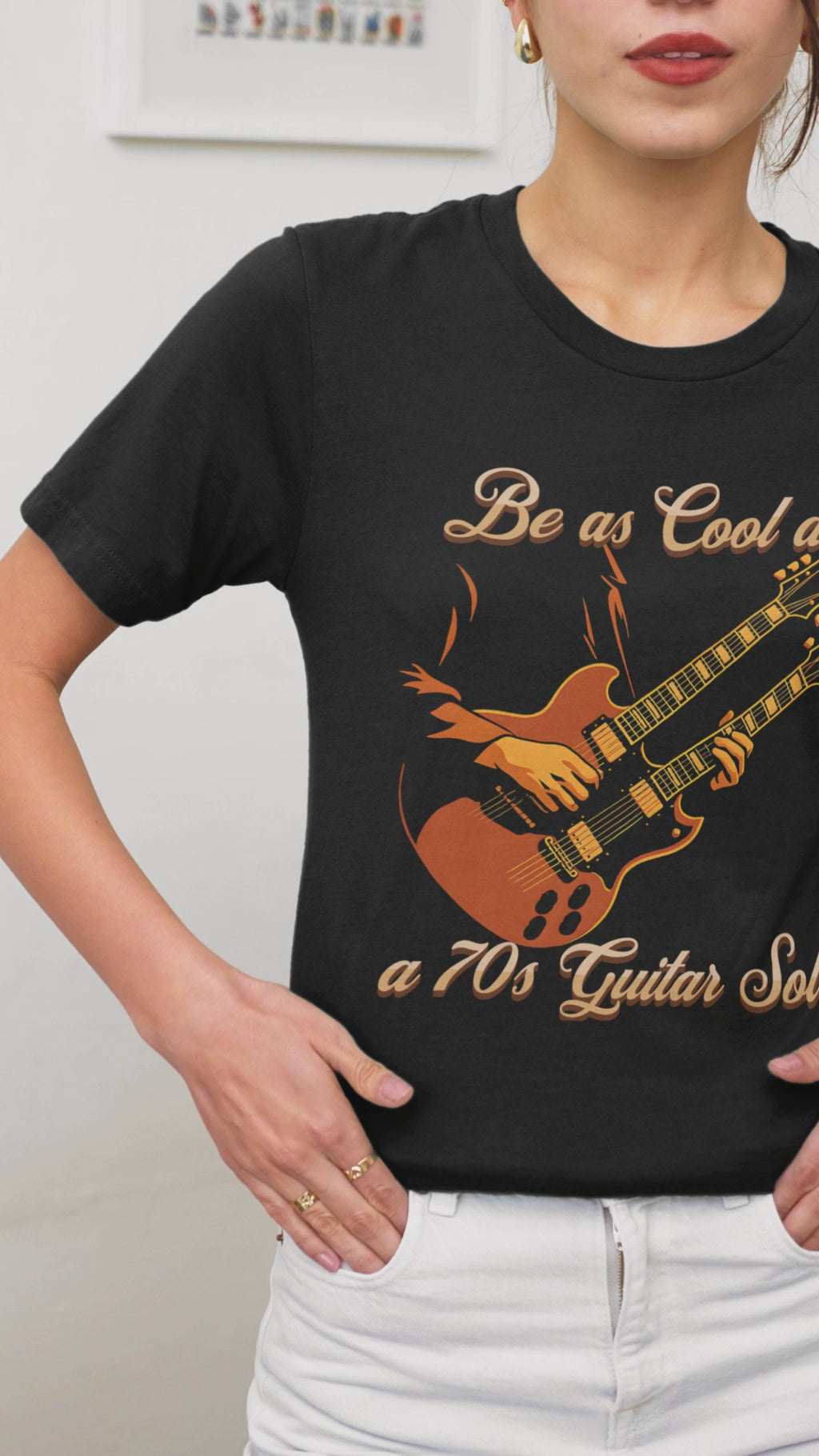 Retro Guitar Solo Tee - 'Be as Cool as a 70s Guitar Solo' Unisex Jersey Short Sleeve