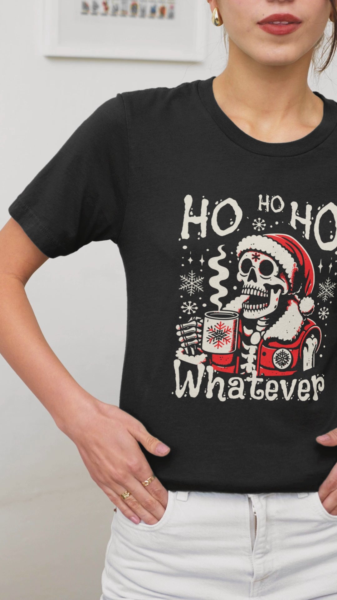 Skull Santa 'Ho Ho Whatever' Christmas Tee