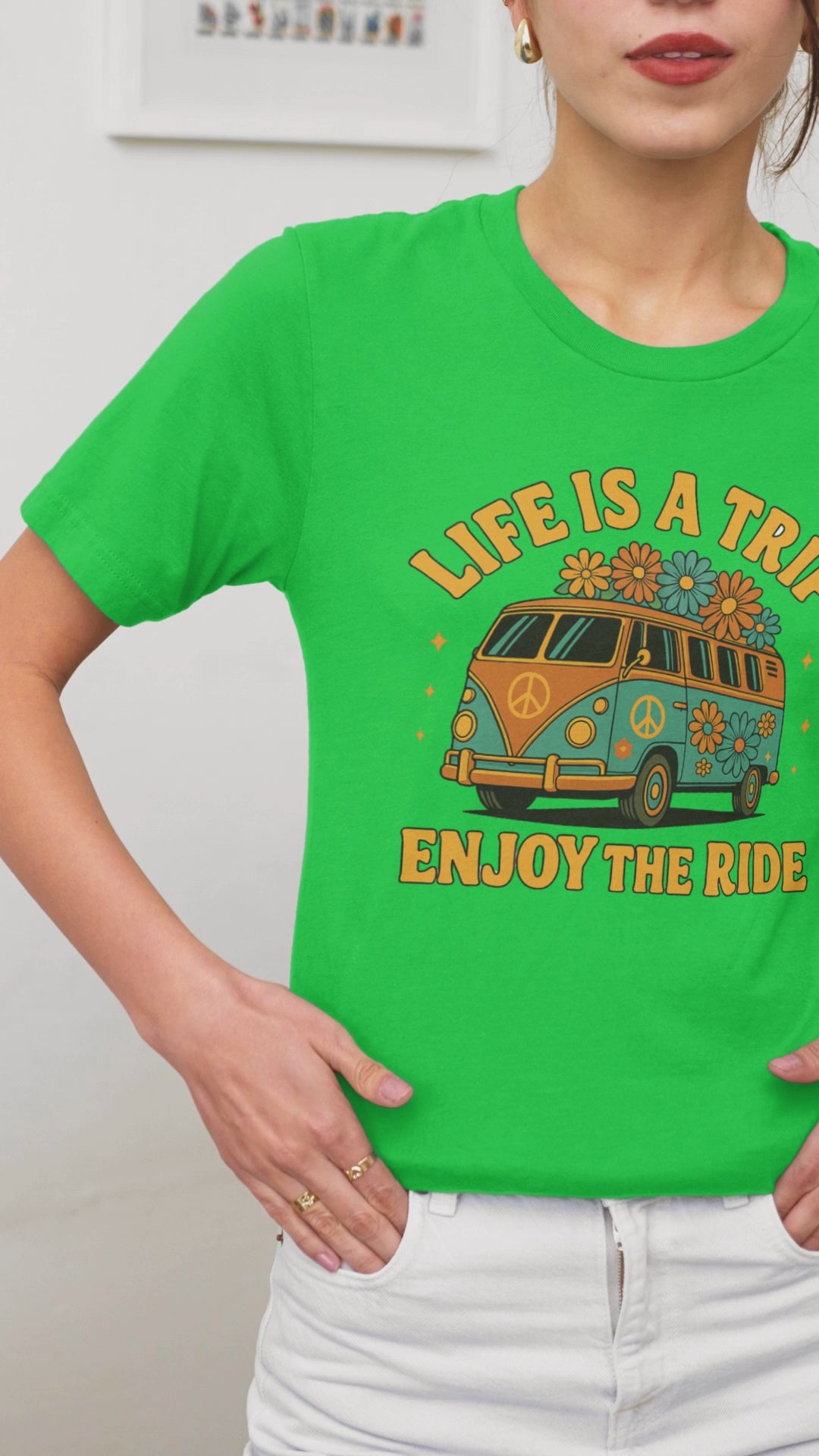 Retro Peace Van T-Shirt - "Life is a Trip, Enjoy the Ride"