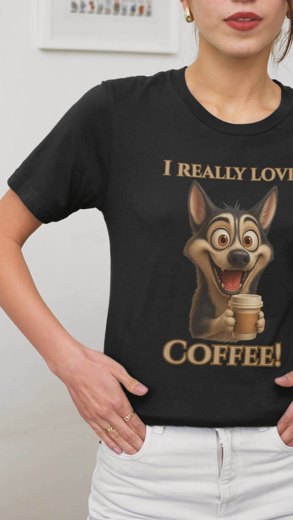 Coffee-Loving Dog Unisex Tee