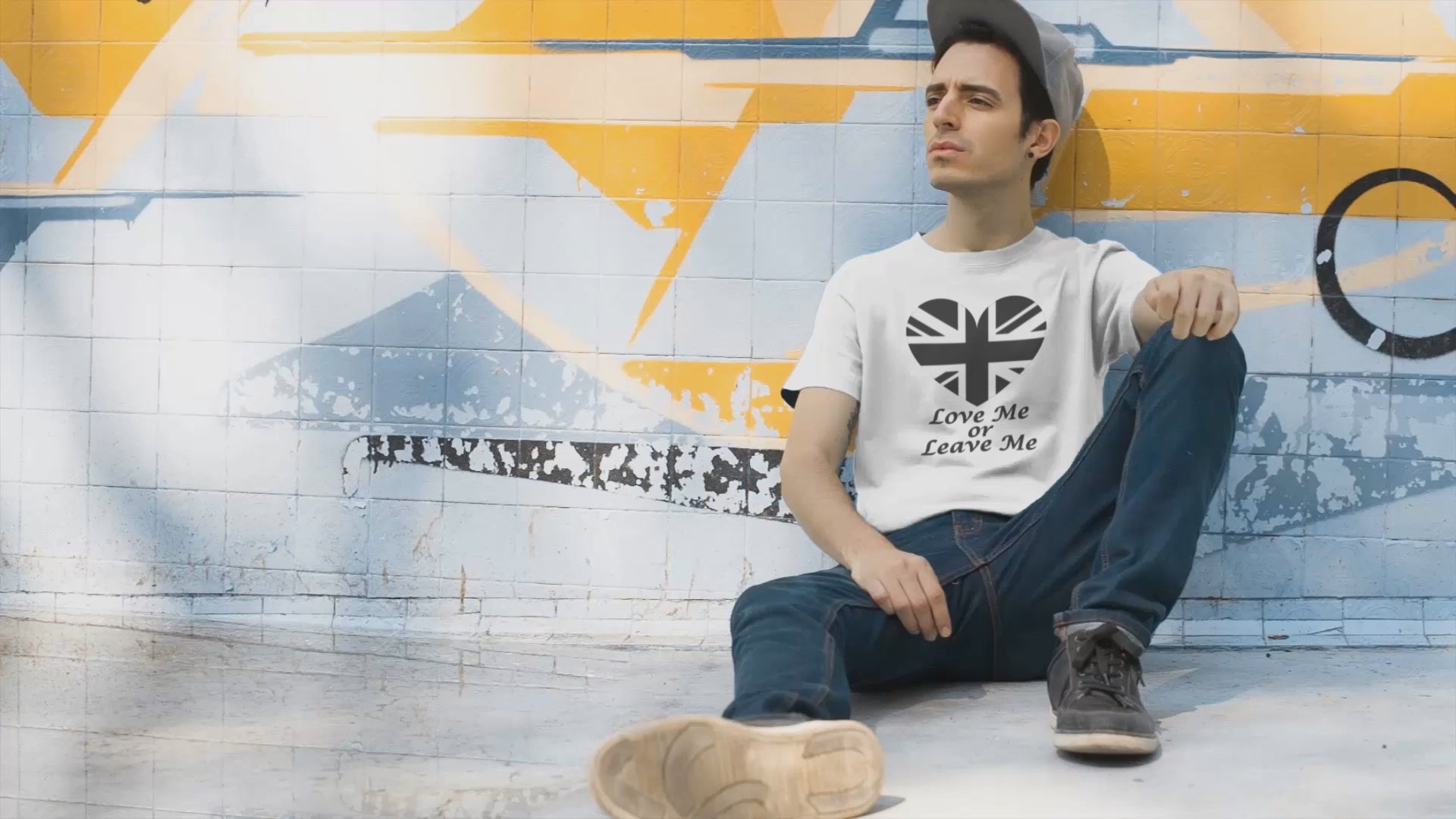 Patriotic  British Union Jack Heart Tee, Love Me or Leave Me Shirt, Unisex T-Shirt, Casual Wear, Gift for Him/Her