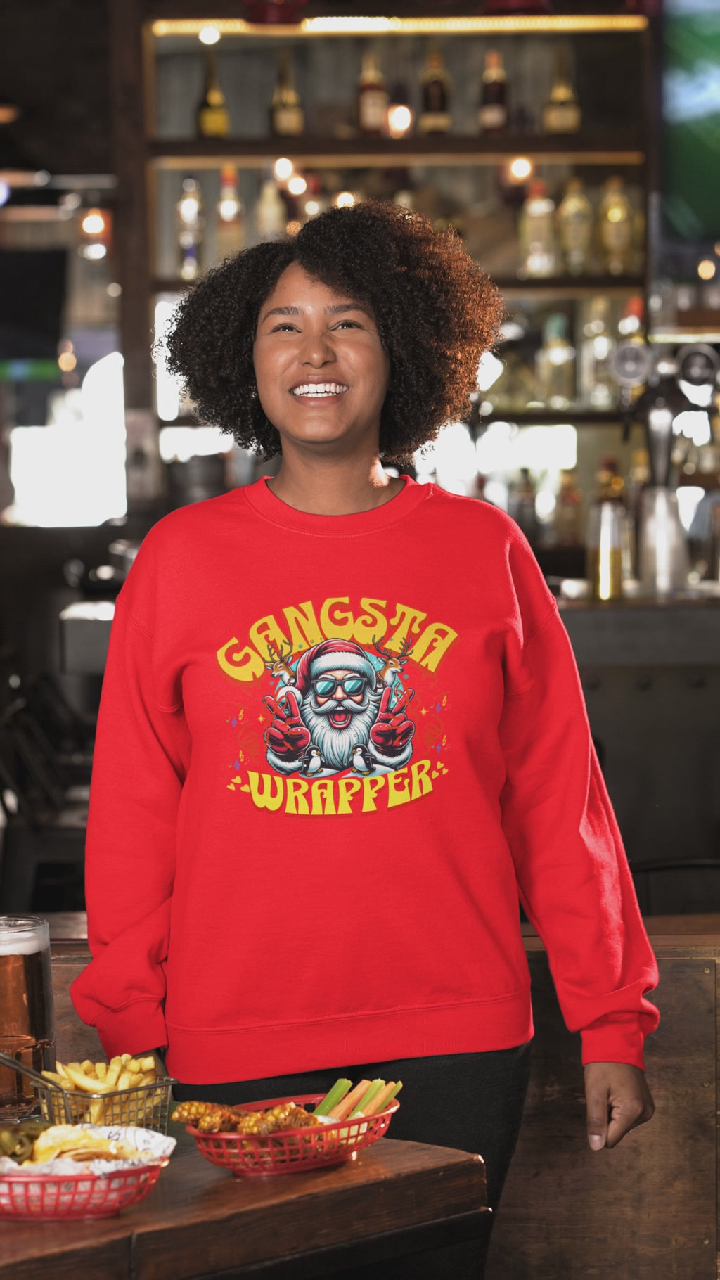 Gangsta Wrapper Sweatshirt - Funny Unisex Holiday Crewneck