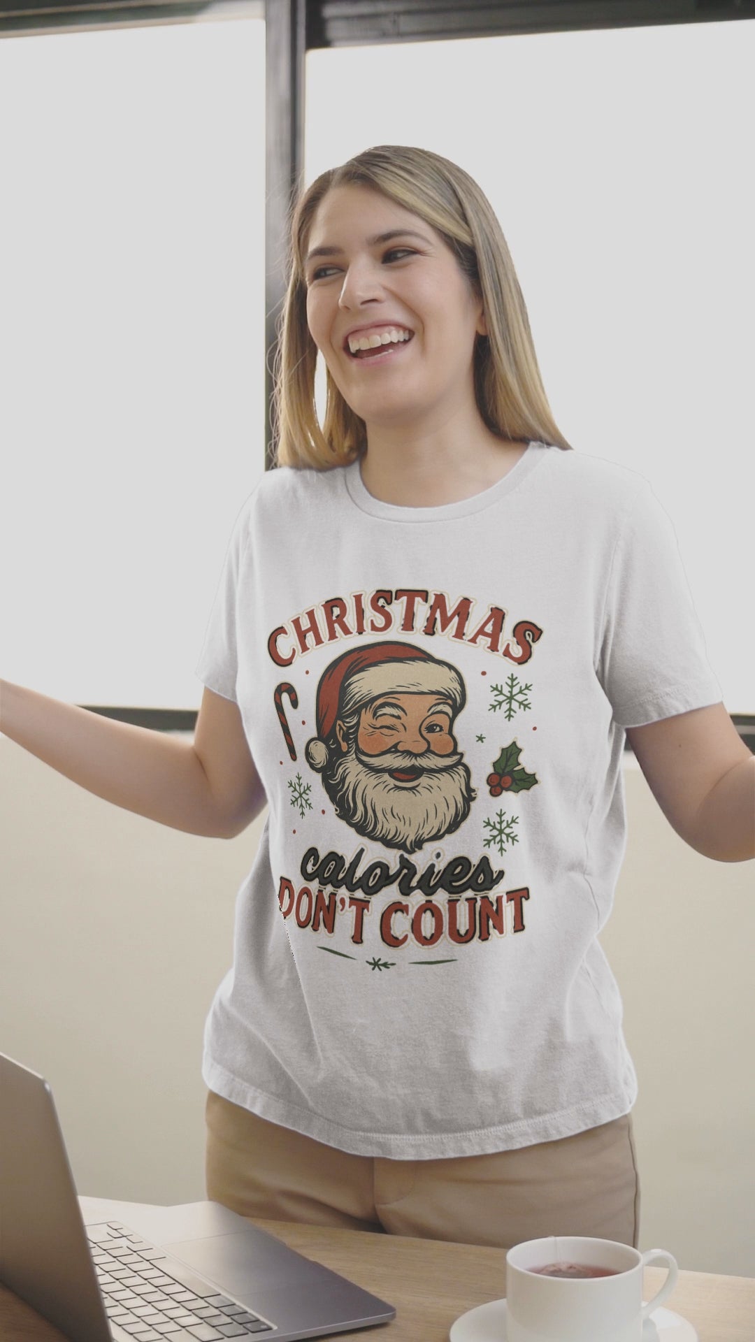Christmas Calories Don't Count Tee — Vintage Santa Holiday T‑Shirt