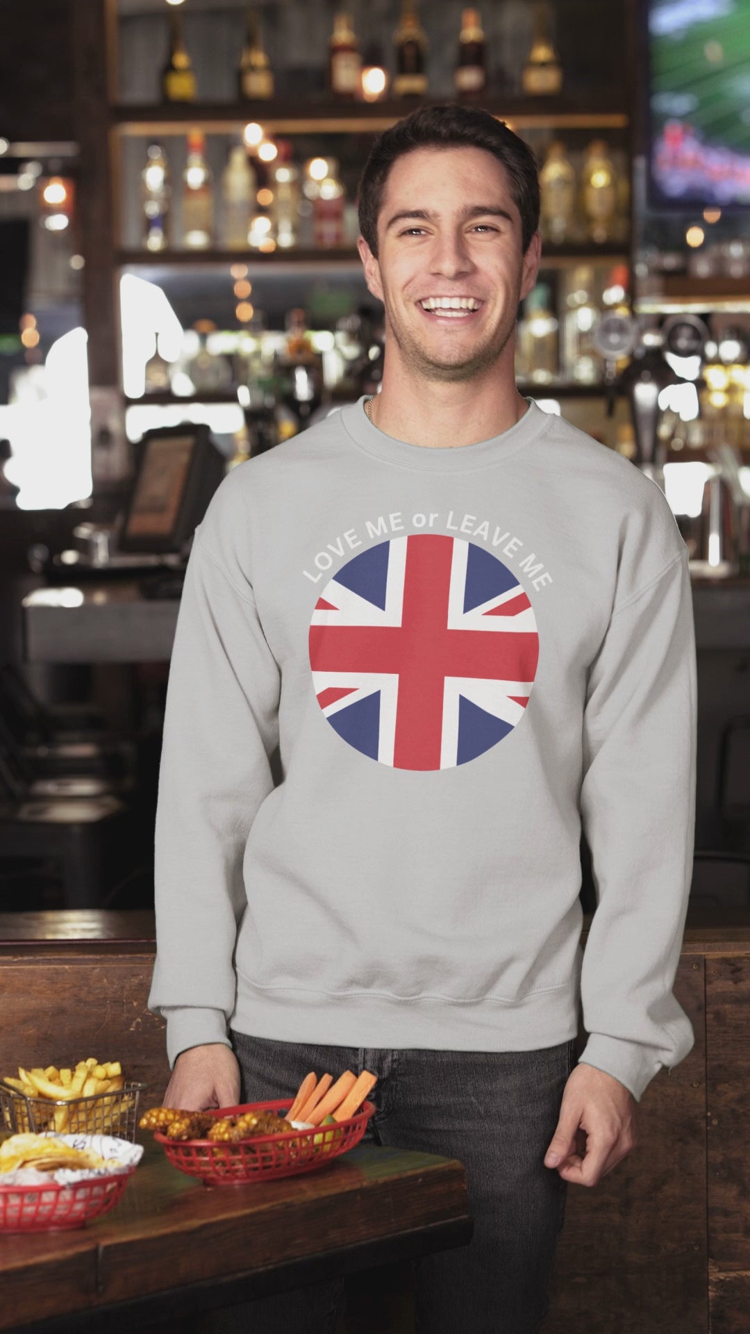 Love Me or Leave Me Unisex Crewneck Sweatshirt, Cozy Gift for British Flag Lovers, Casual Wear, Ideal for Holidays and Everyday, [...]