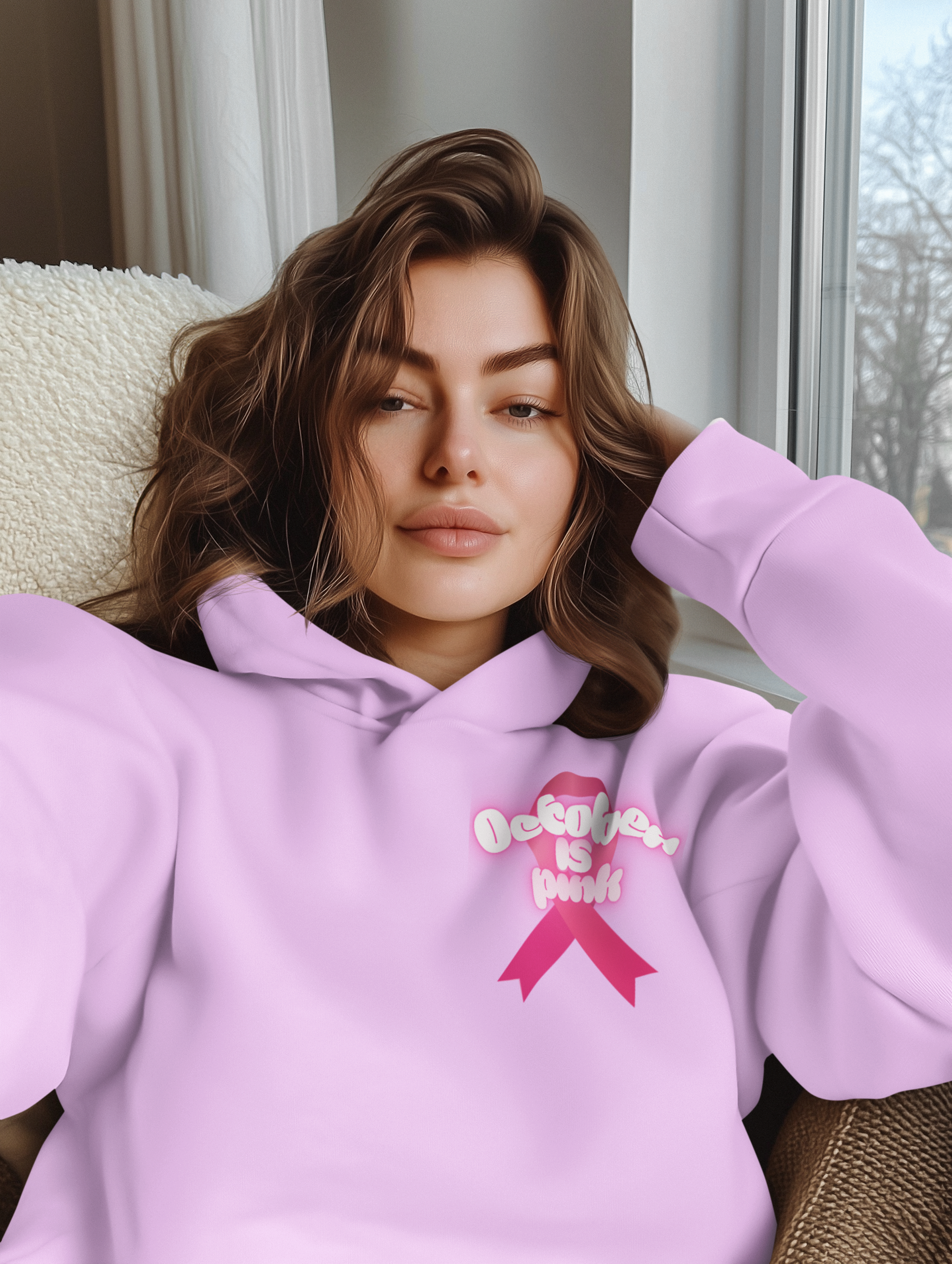 Girlie College Hoodie - October is Breast Cancer Awareness Month, Casual Sweatshirt, Fall Fashion, Comfort Wear, Gift for Her, [...]
