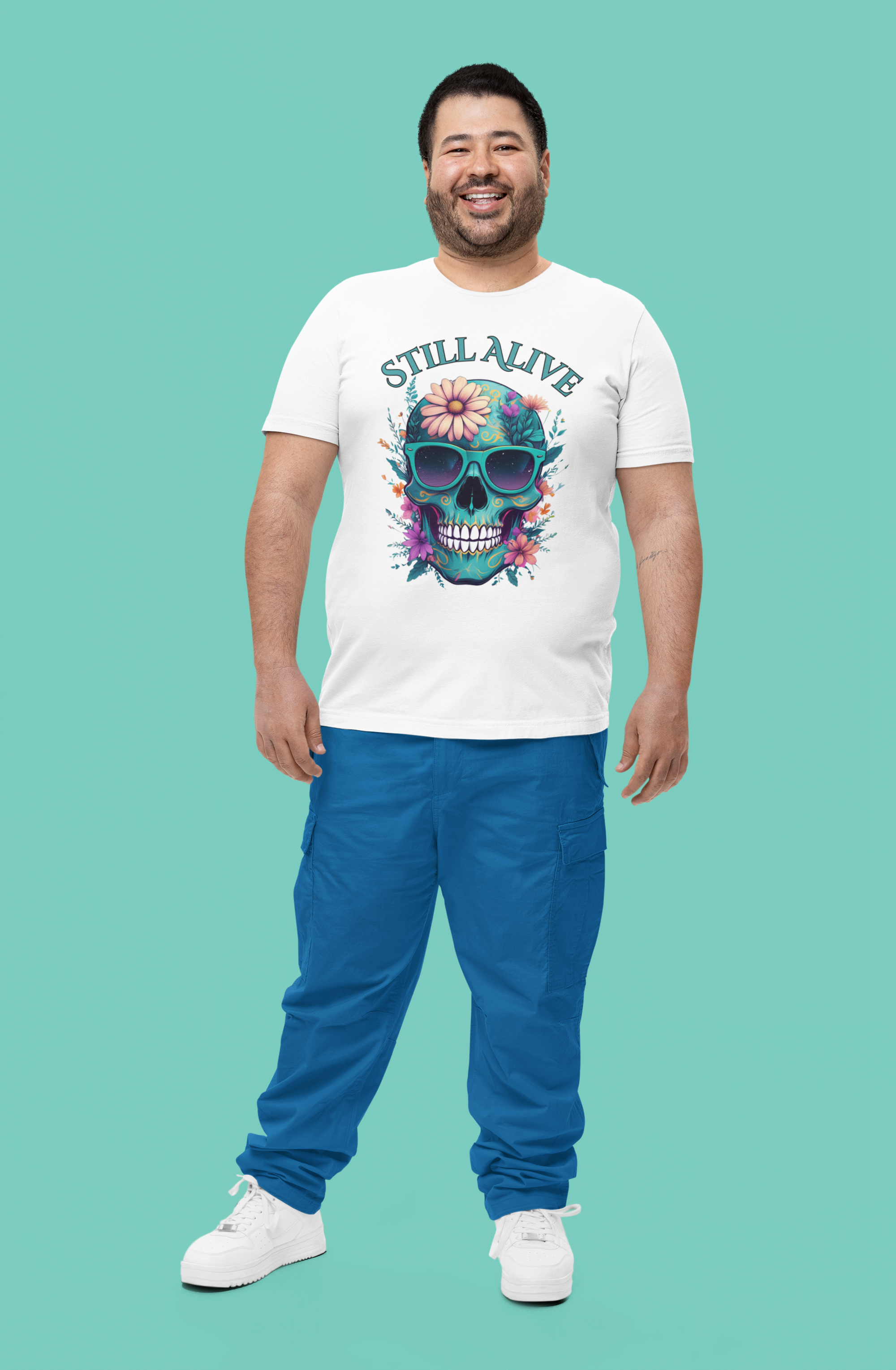 Skull Floral Graphic Tee - 'Still Alive' Unisex Jersey Shirt