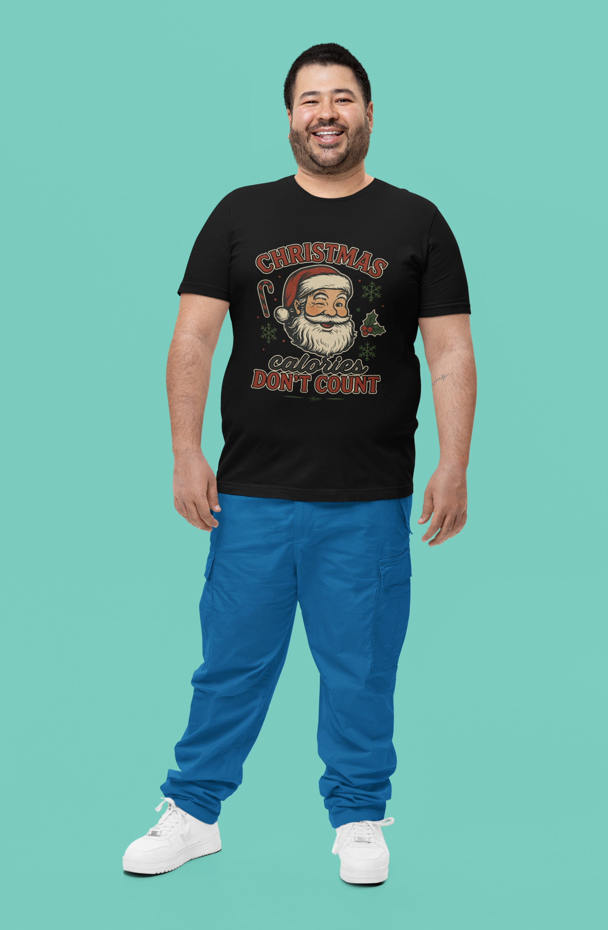 Christmas Calories Don't Count Tee — Vintage Santa Holiday T‑Shirt