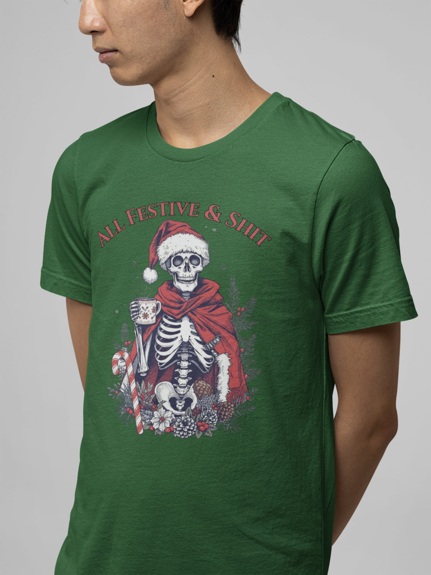 All Festive & Shit Skeleton Christmas Tee
