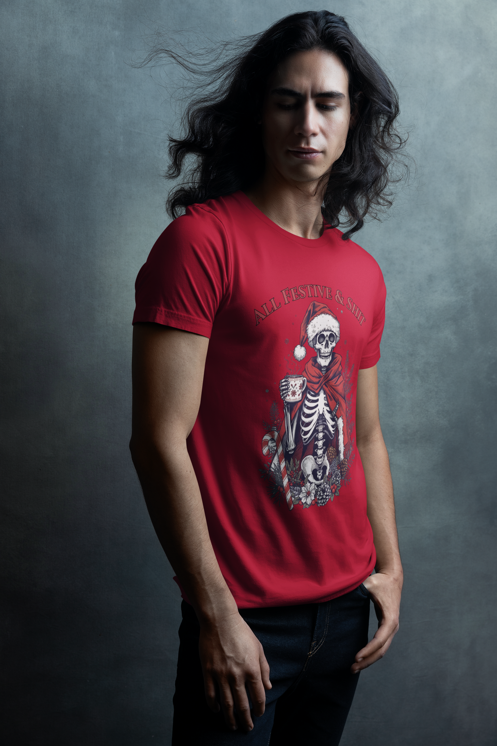 All Festive & Shit Skeleton Christmas Tee