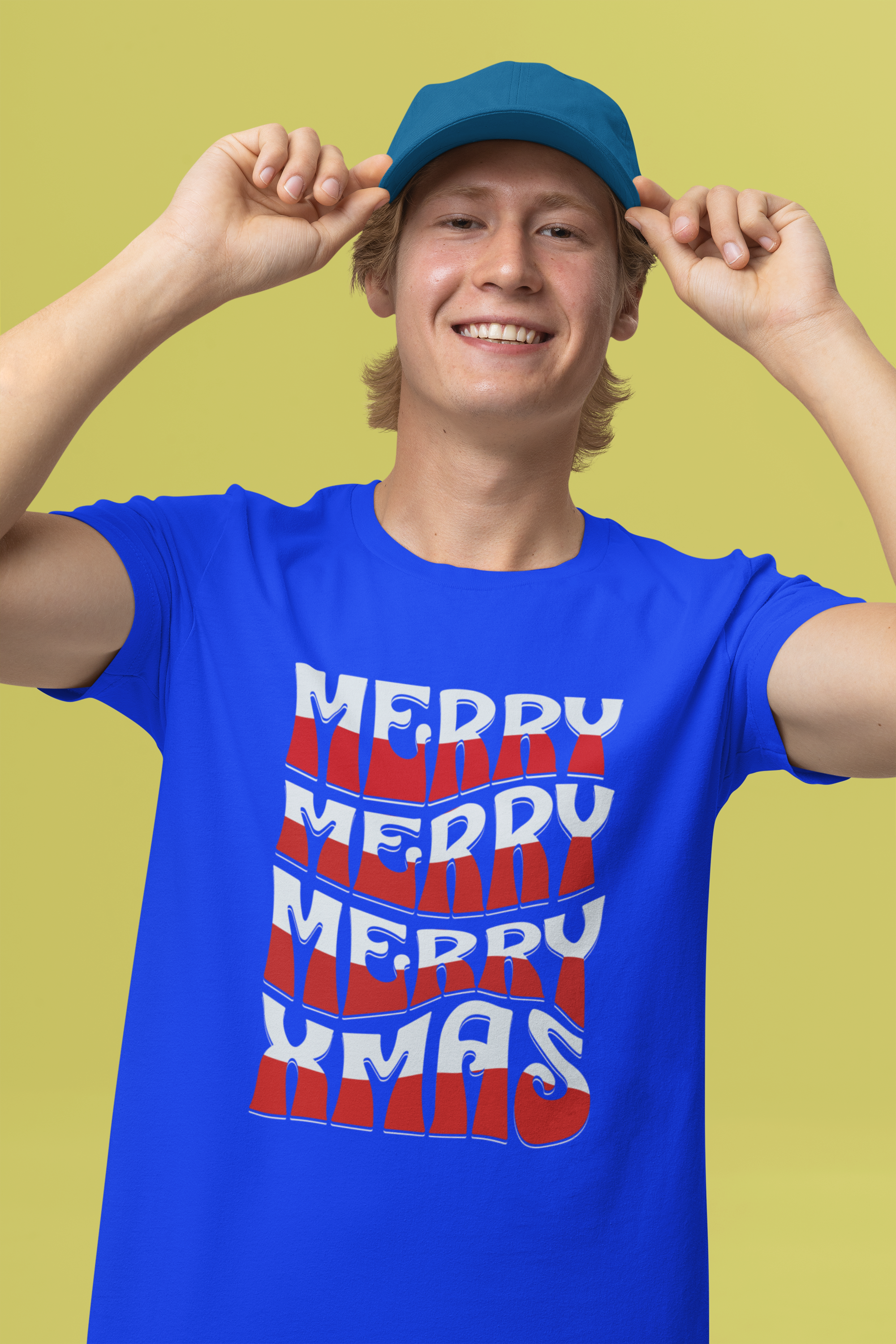 Merry Christmas Retro Wave Tee — Retro Holiday Graphic T-Shirt