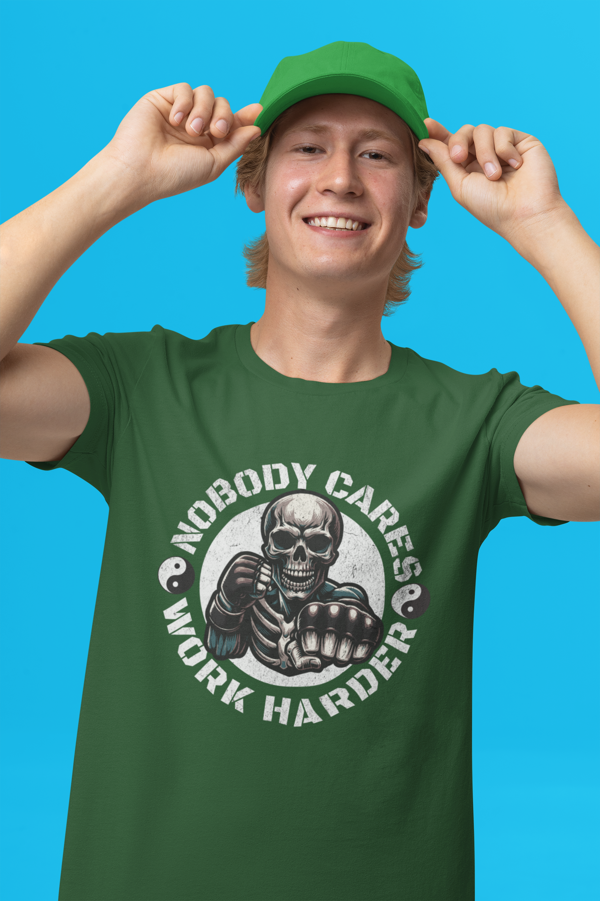 Nobody Cares Work Harder Skull T-Shirt