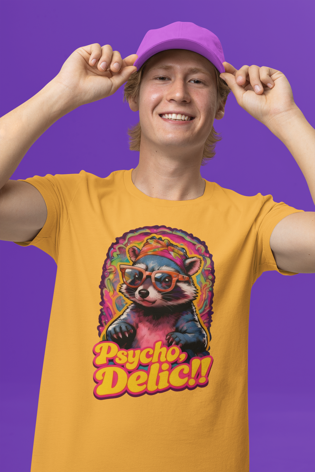 Psycho Delic Raccoon Tee - Unisex Jersey Short Sleeve T-Shirt