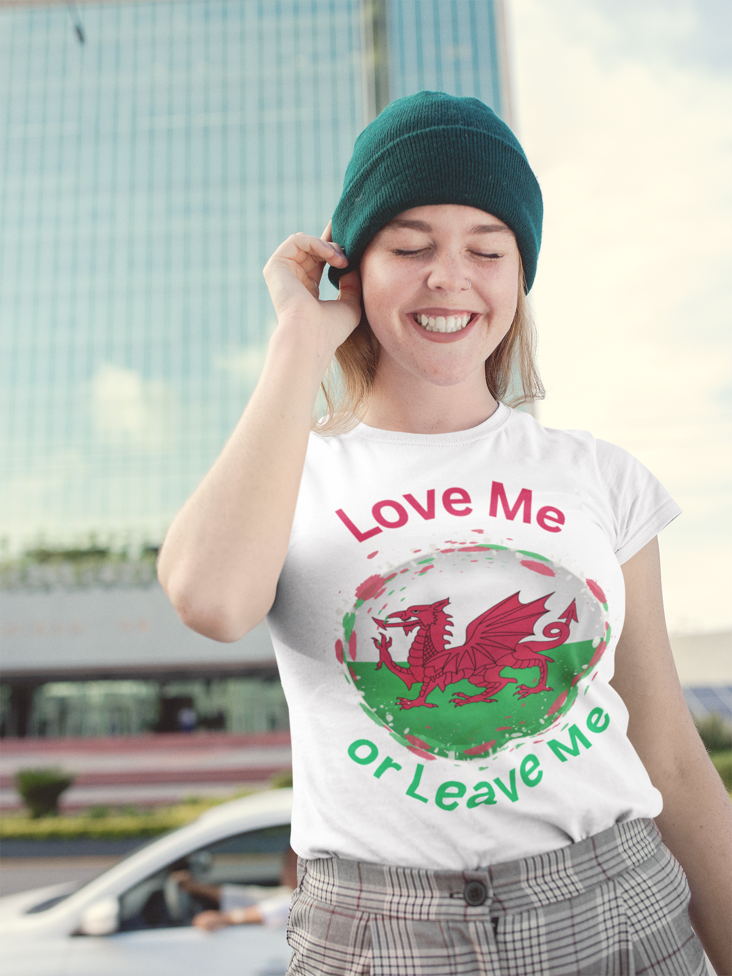 Love Me or Leave Me Welsh Dragon V-Neck Tee, Unisex Shirt for Celebrations, Gift for Wales Fans, Casual Wear, Unique Tees