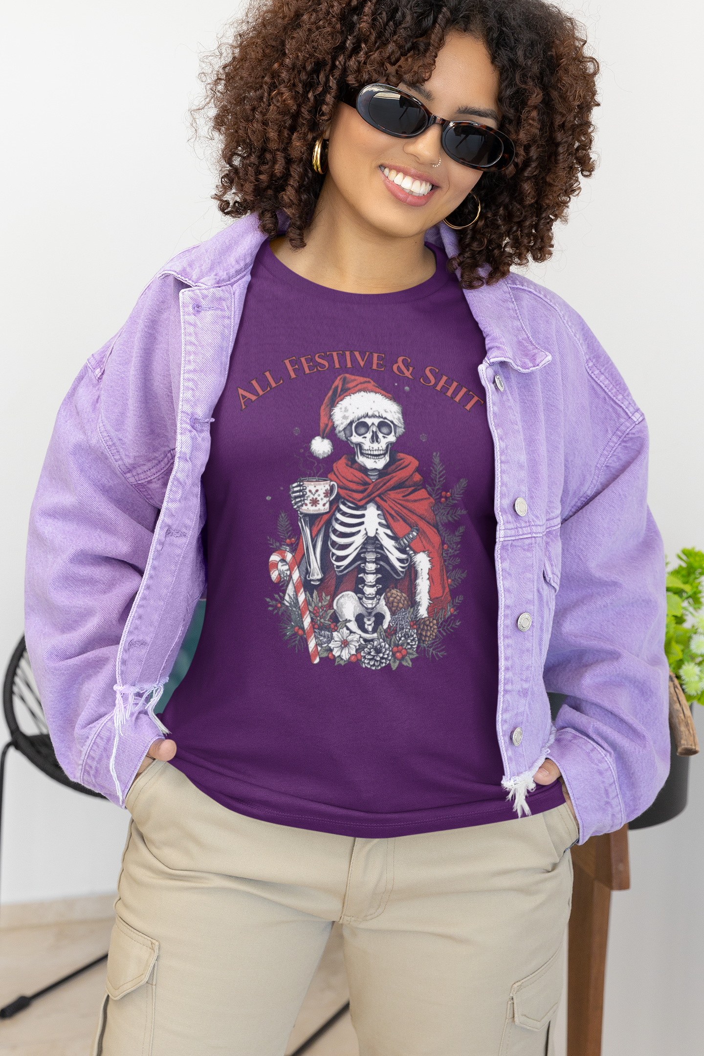All Festive & Shit Skeleton Christmas Tee