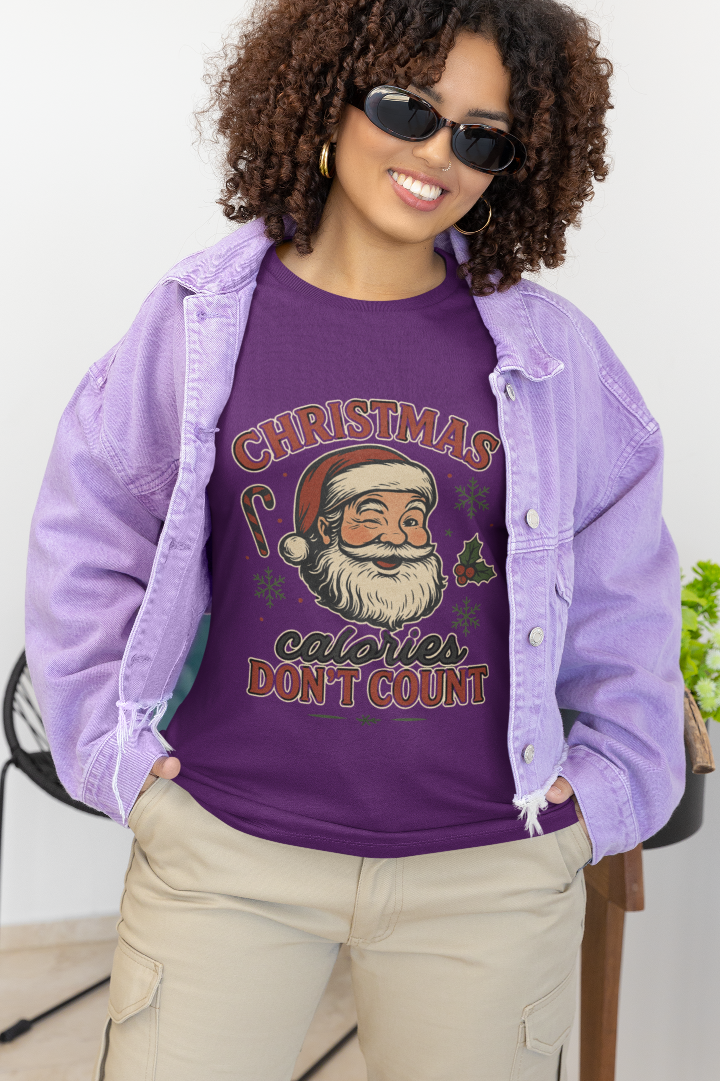 Christmas Calories Don't Count Tee — Vintage Santa Holiday T‑Shirt