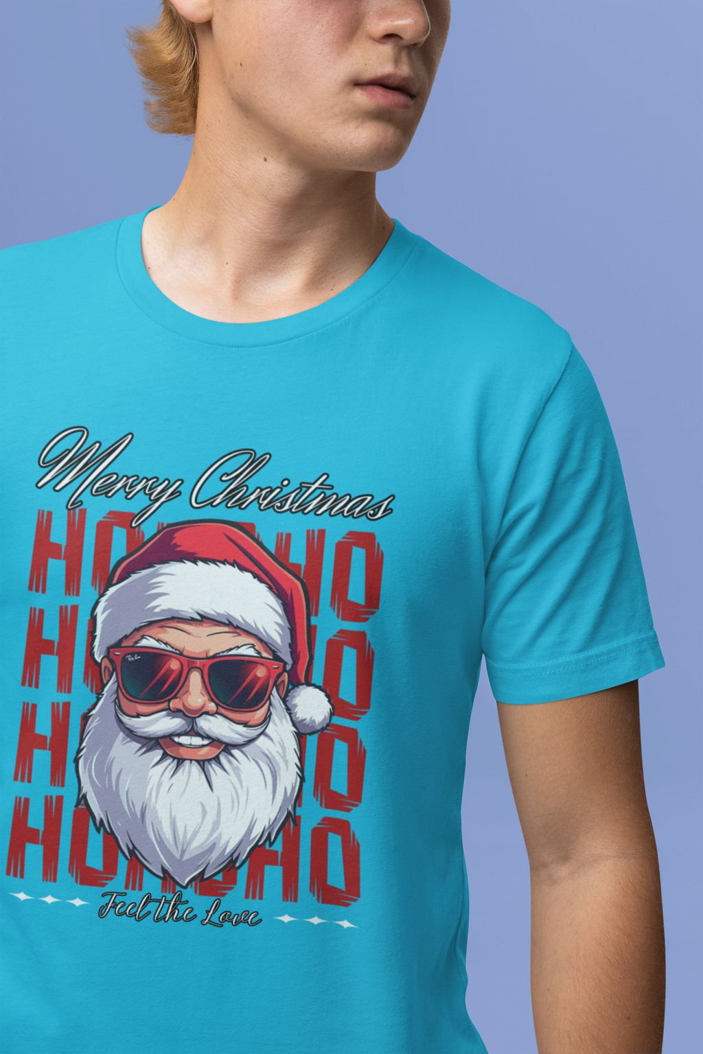 Ho Ho Ho Santa Sunglasses Christmas Tee — "Merry Christmas" Graphic Shirt