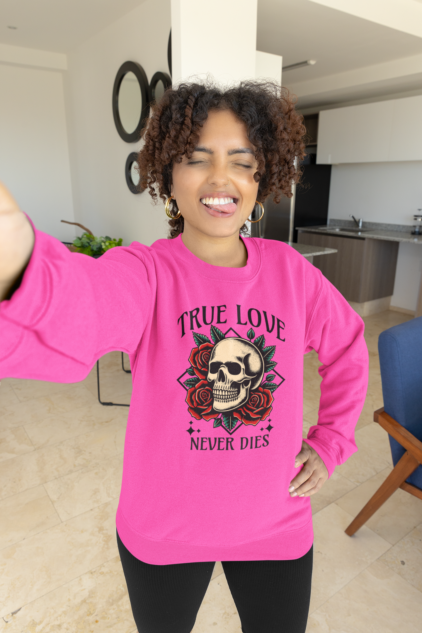 True Love Never Dies Skull & Roses Sweatshirt