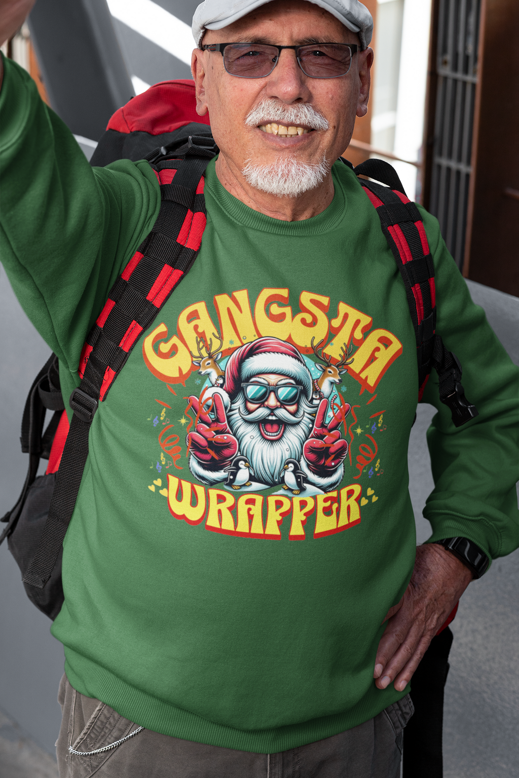 Gangsta Wrapper Sweatshirt - Funny Unisex Holiday Crewneck