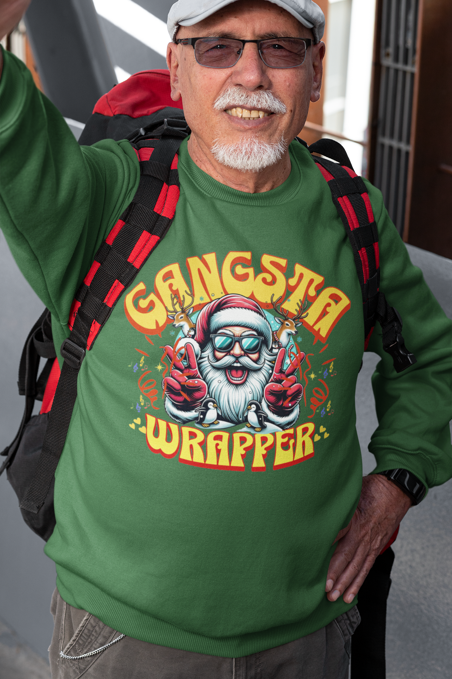 Gangsta Wrapper Sweatshirt - Funny Unisex Holiday Crewneck