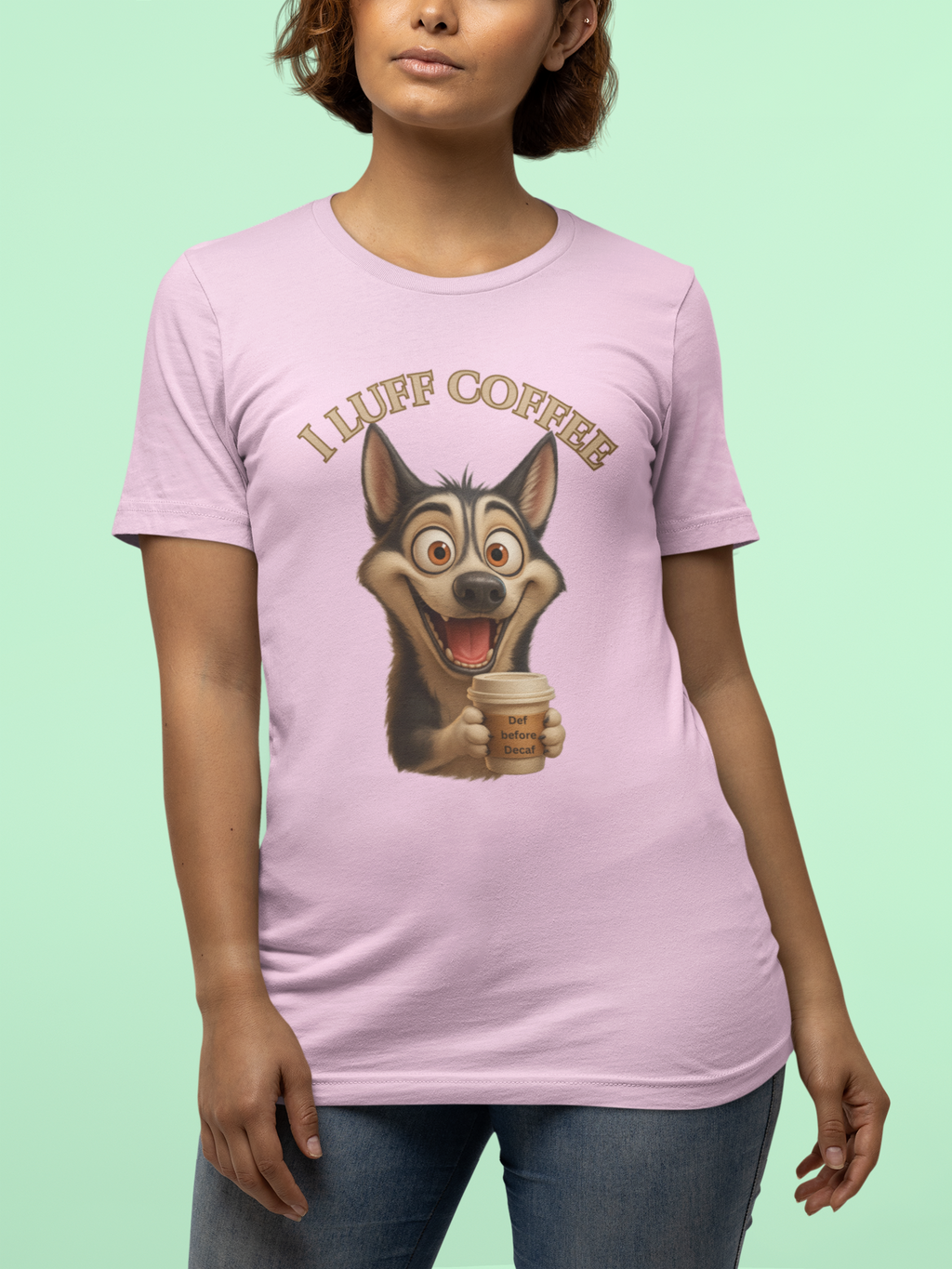 Funny Coffee Lover Tee | I Luff Coffee Unisex Jersey Short Sleeve T-Shirt
